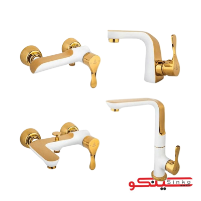 ست شیرآلات نوتریکا مدل سلین سفید طلا